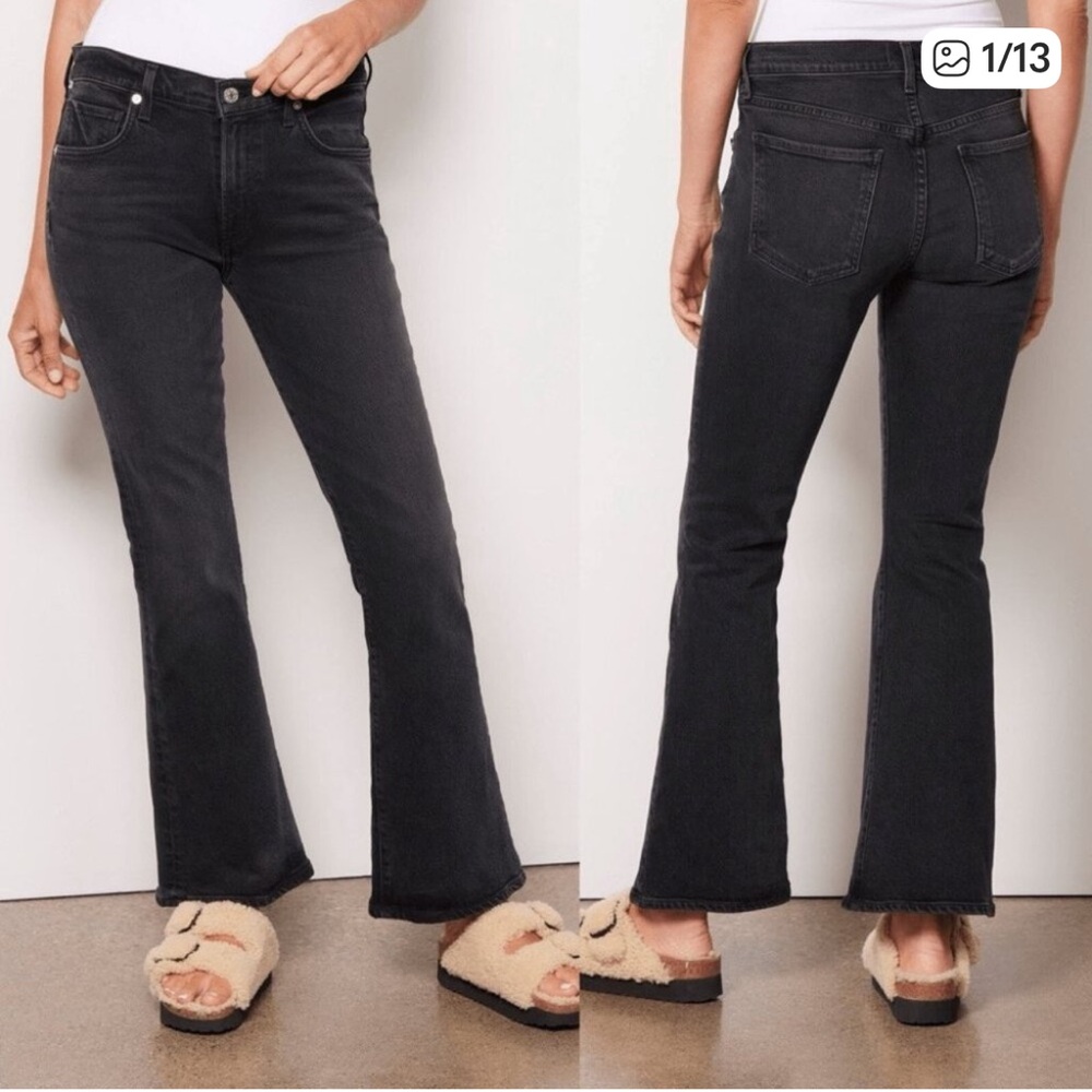Citizens of Humanity Emannuelle Hi-Rise Boot Cut Black Designer Jeans, Size 31